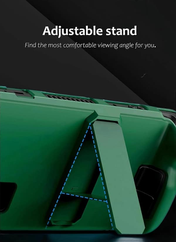 Skyddsfodral Tåligt Skyddsfodral med Ställ för Steam Deck (Grön)