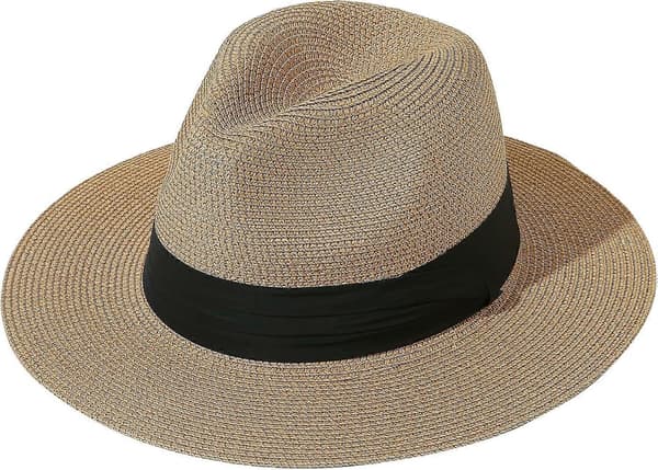 Dam Upf50 Vikbar Sommar Stråhatt Bredbrättad Fedora Solhatt Strandhatt