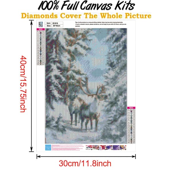 Rektangulär Fyrkantig DIY 5D Diamantmålning Numreringskit, Jul Diamantmålning 5D Konst E