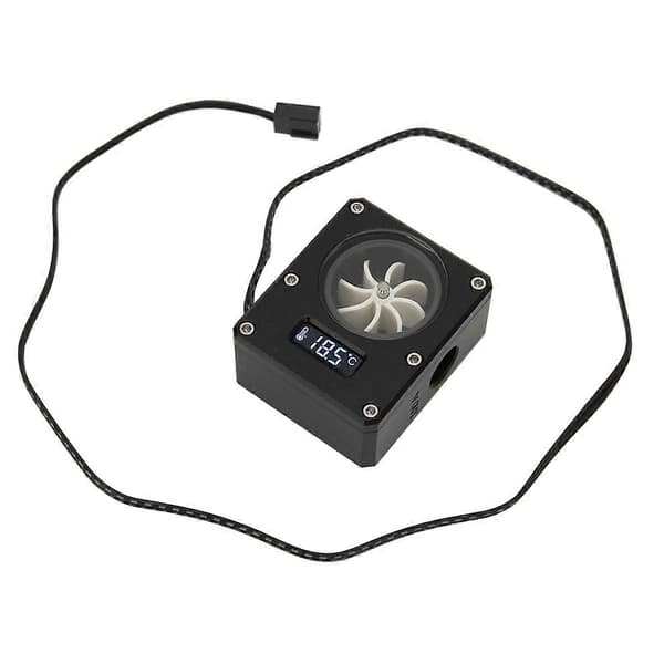 PC Vattenkylning Flödesmätare Indikator 12V Liten 3pin Svart