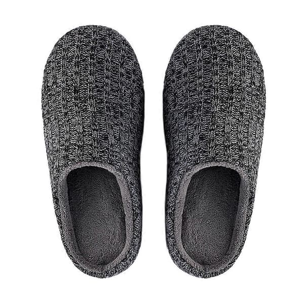 Innetofflor Memory Foam Slip-On Sovrum Bekväma Sommar Lätta Utomhusskor Med Gummisula-Grå-40-41