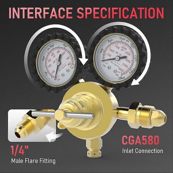 Kväveregulator+Slang, 0-800 PSI och 0-4000PSI