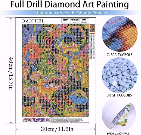 DAICHEL Trippy Diamond Diamantprickning för nybörjare, rund