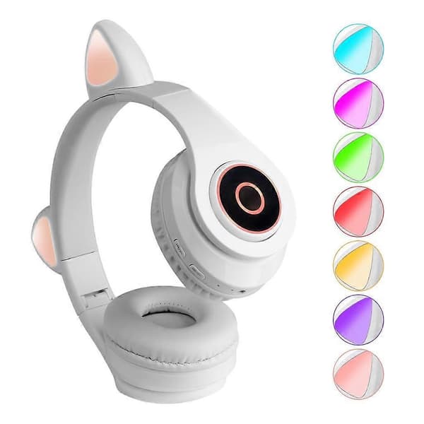 Bluetooth Kat Öron Hörlurar Gaming Headset Hörlurar Med LED-Ljus För Barn