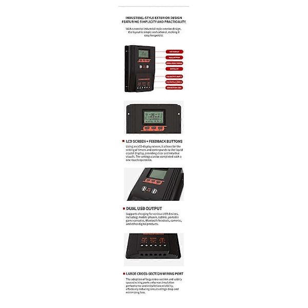 MPPT/PWM Solarladdningsregulator 80A Solpanelregulator
