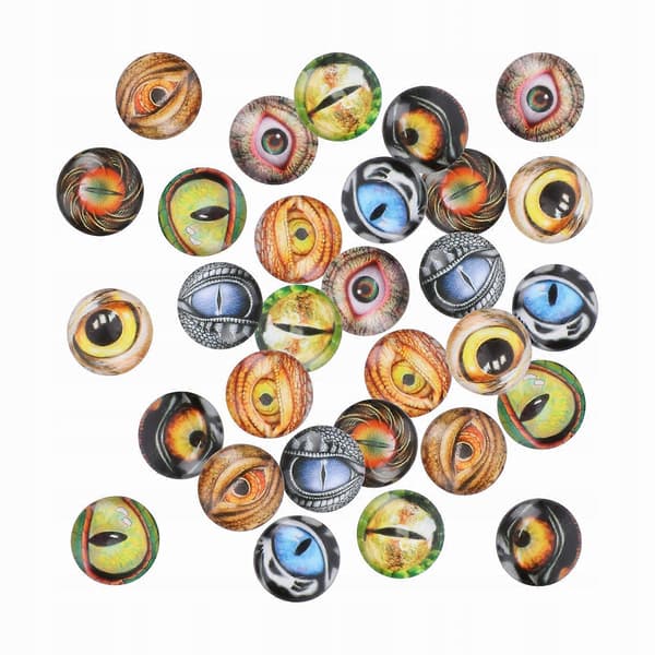 Runda Cabochons Flatback Djuröga Glas Sticker