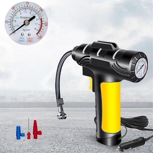 Bärbar däckpump, bilmonterad pump för bildäck