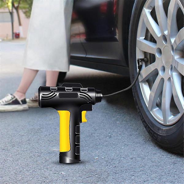 Bärbar däckpump, bilmonterad pump för bildäck