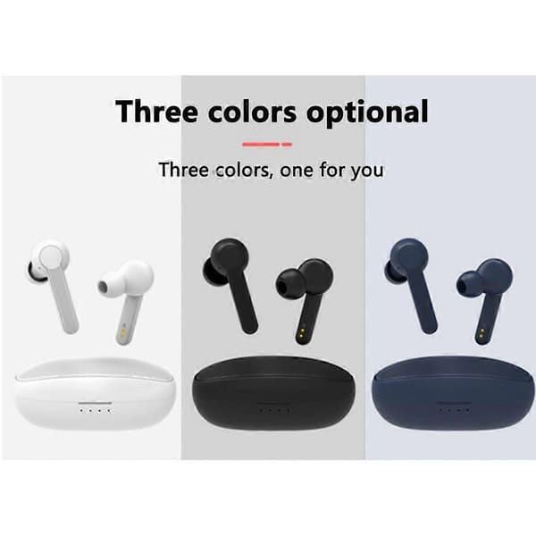 Bluetooth 5.0 True Wireless Hörlurar Med Laddningsfodral - Blå