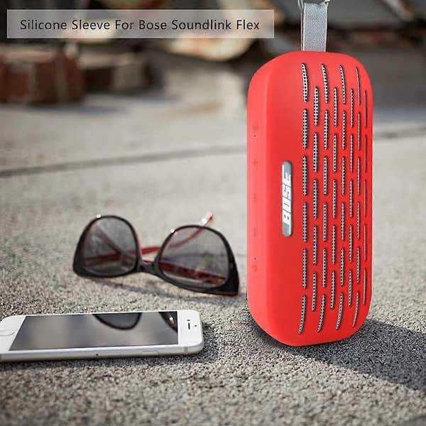 Bluetooth-kompatibelt ljudhögtalarfodral för Bose SoundLink Flex-skydd (Röd)