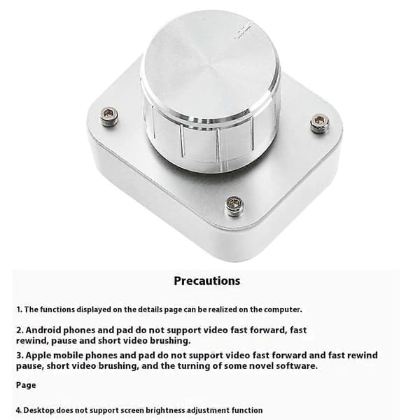3-läges USB/2.4G/Bluetooth Volymkontroll med Enkel Knapp Svart