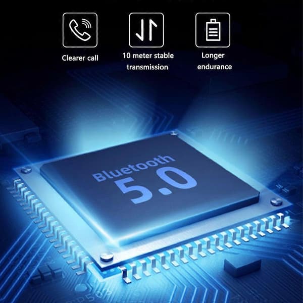 Bluetooth 5.0 True Wireless Hörlurar Med Laddningsfodral - Blå