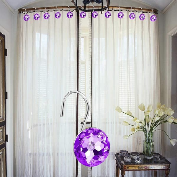Duschdraperikrokar, 12 st Akryl Rhinestones Badrumsdraperikrokar Dekorativa Duschkrokar för Badrum, Draperier och Foder