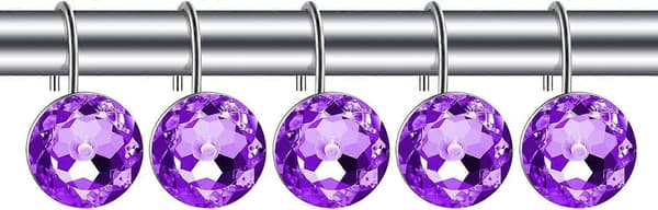 Duschdraperikrokar, 12 st Akryl Rhinestones Badrumsdraperikrokar Dekorativa Duschkrokar för Badrum, Draperier och Foder