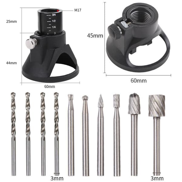 11-delars roterande multiverktyg skärskena HSS router borr bits kit tillbehör för Dremel