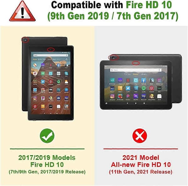 Fodral för Fire HD 10 surfplatta (Kompatibel med 7:e och 9:e generationen 2017 och 2019 års modeller) Blomma