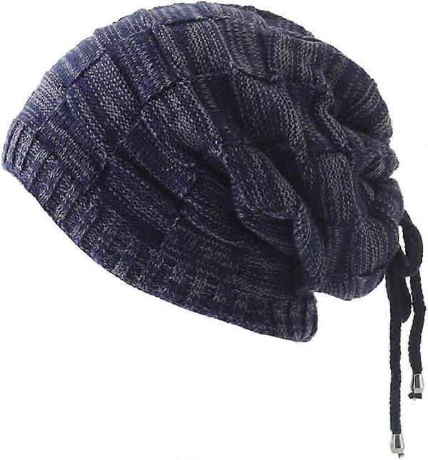 Halskragar, Marinblå Nackskydd, Hästsvansmössa Dread Beanie Stickad Loop Scarf Halsduk Dreadlocks Hatt
