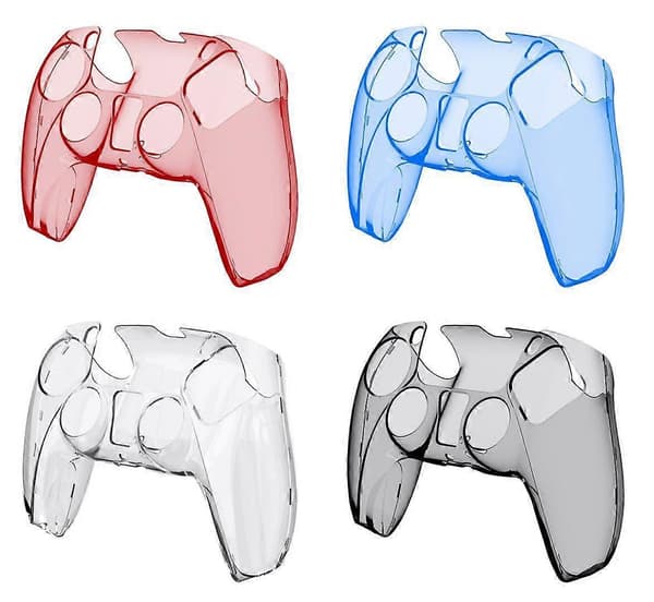 Skyddsfodral Kontrollskal för PS5-kontroller (Transparent Röd)