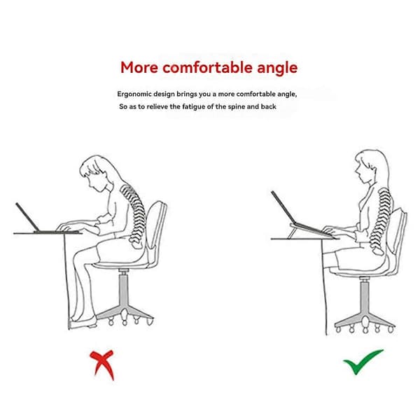 Justerbart Laptopställ i Aluminium, Vikbart Skrivbordshållare