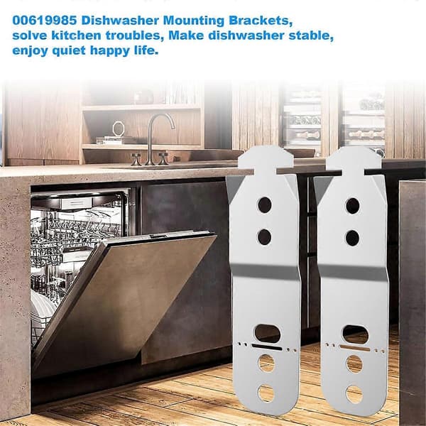 Diskmaskin Monteringsfäste 619985 för Diskmaskinsdelar, 2-pack