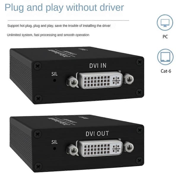 DVI-förlängare DVI Ethernet-adapter HD 1920X1200 EU-kontakt
