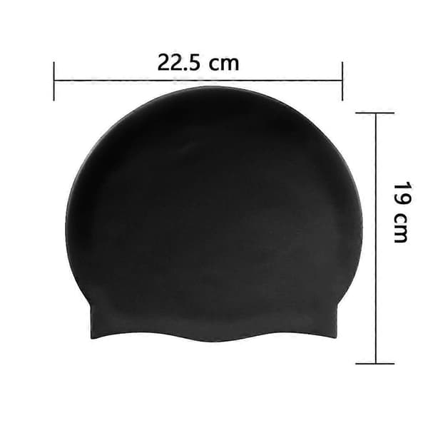 Simmössa för långt hår - Silikonbadmössor för flickor, barn, vuxna (2-pack) - blå+svart -