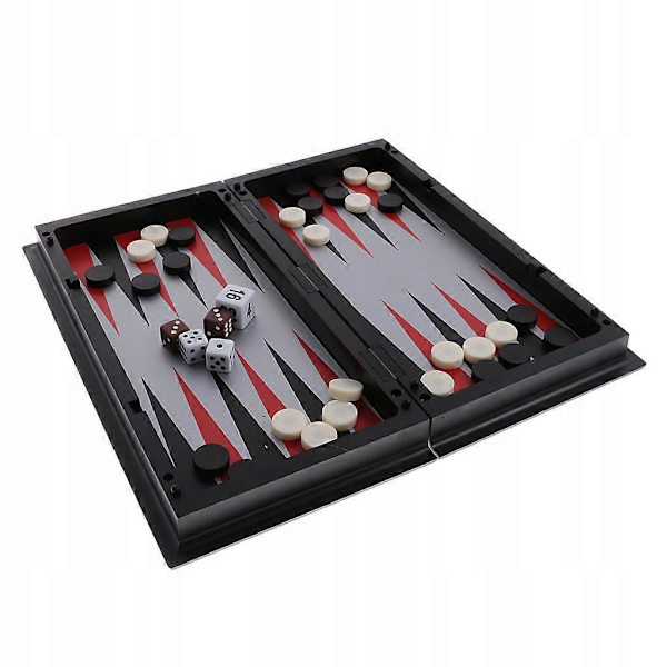 3 i 1 Brädspel Schack Dam Backgammon