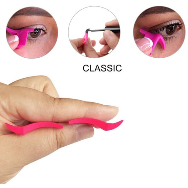 6 silikon ögonskuggsstämplar, eyeliner svansstämplar, ögonfransstämplar