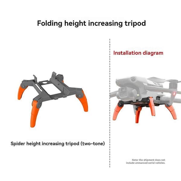 Landningsställ Förhöjd Benstöd Skydd för DJI, Grå & Orange
