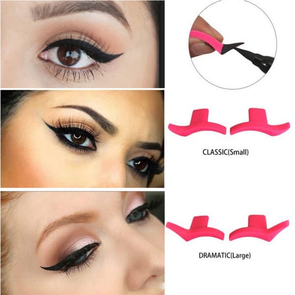6 silikon ögonskuggsstämplar, eyeliner svansstämplar, ögonfransstämplar