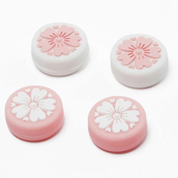 Silikon Rocker Blomma Tumgrepp, Joystickskydd för Switch & Lite, Mjukt Silikonskydd för Kontroller - Rosa -
