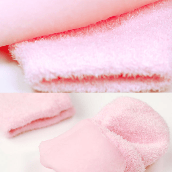 5-pack fuktgivande hälstrumpor med gel-foder, tålösa spa-strumpor, reparerar och behandlar torra hälar medan du sover, rosa, blå
