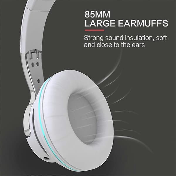Trådlöst brusreducerande headset för telefoner PC Gaming Headset - Vit