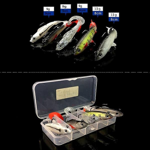 5X Fiskedrag Sötvatten Saltvatten Fiskeutrustning Swimbaits Diskantkrokar