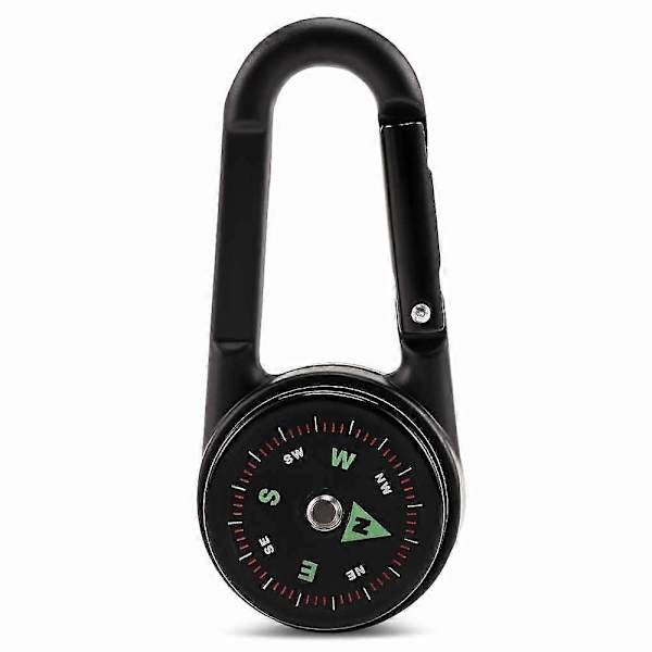3-i-1 Dubbelsidig Mini Kompass Karbinhake Termometer för Utomhusbruk