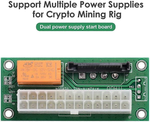 2-pack synkron startlinje dubbel strömstartlinje stor 4PIN/SATA strömförsörjning dubbel ström synkron startkort