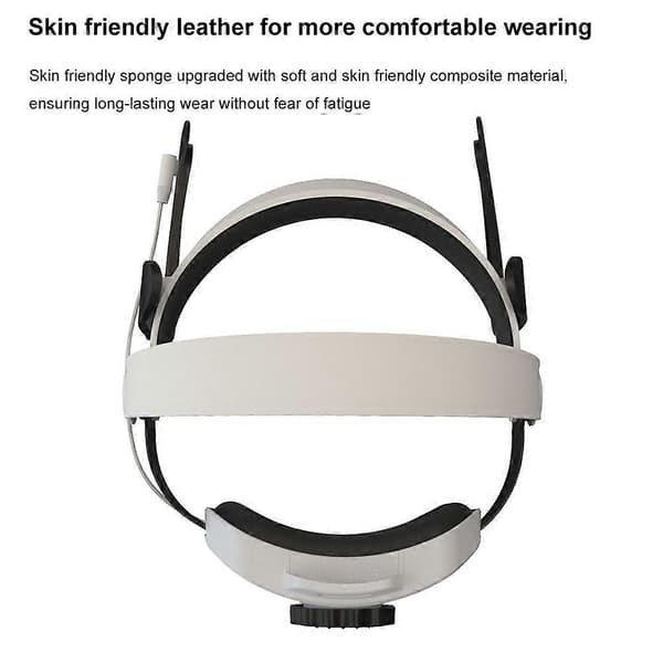 Justerbar VR Huvudrem VR Pannband för Meta Quest 3 VR Headset (Vit)