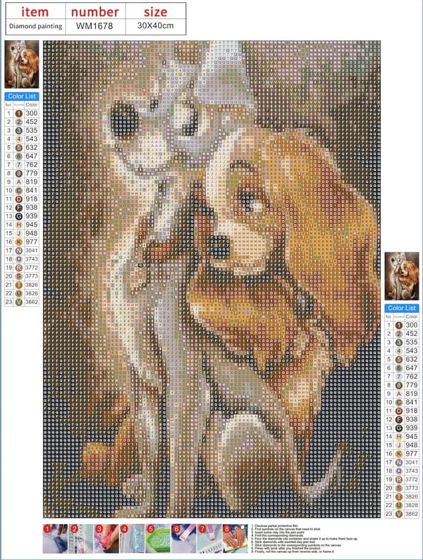 Full Diamond DIY Diamond Art Set för Nybörjare - Söt Hund