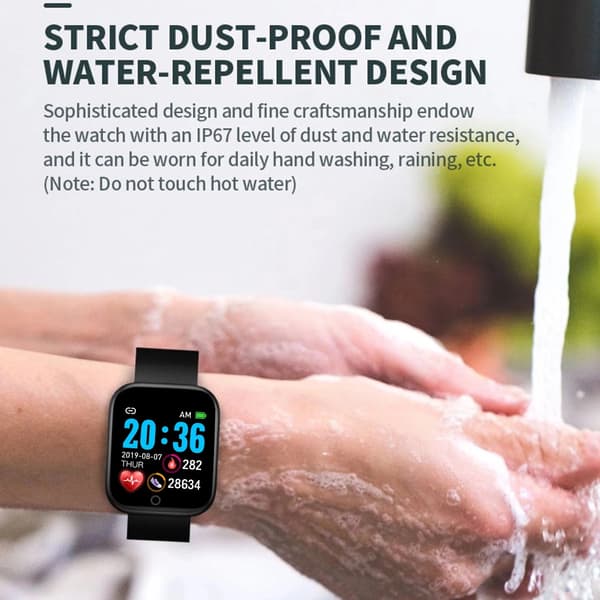 D20 Pro Smartklocka Y68 Bluetooth Fitness Tracker Sportklocka Pulsmätare Blodtryck Smart Armband för Android IOS