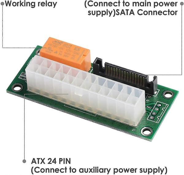 2-pack synkron startlinje dubbel strömstartlinje stor 4PIN/SATA strömförsörjning dubbel ström synkron startkort