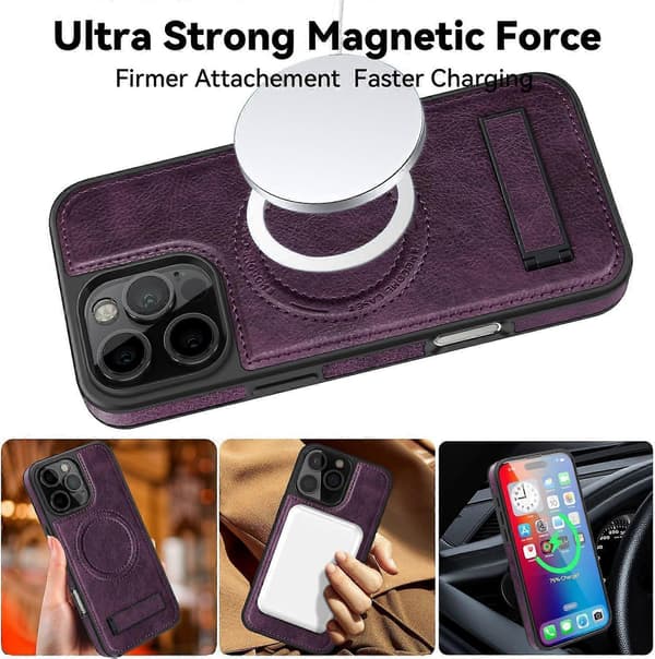 iPhone 15 Pro Max Plånboksfodral/Telefonhållare - [Magsafe-kompatibel] - Lila