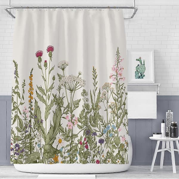 Duschdraperi | Nordiskt duschdraperi 180 cm * 180 cm - Färgglada blommor
