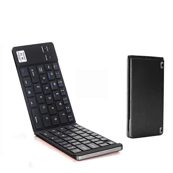 Tangentbord|F66-Dubbelt Vikbart Trådlöst Bluetooth-Tangentbord-Svart