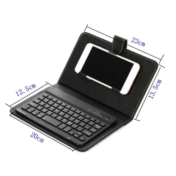 Bluetooth Mini Trådlöst Tangentbord med PU Läderfodral