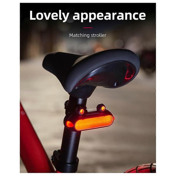 Smart cykelbaklampa med bromssensor IPX6 Vattentät