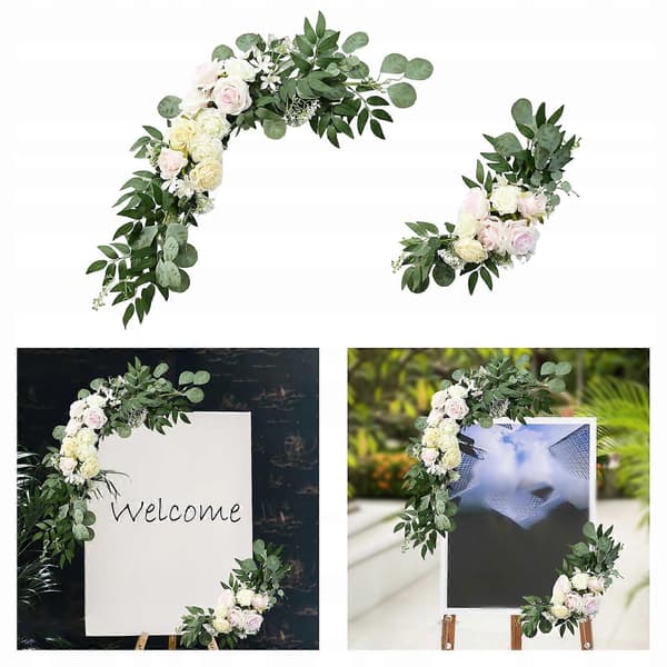 2 st Bröllopsbåge Blommor Swag Handgjorda