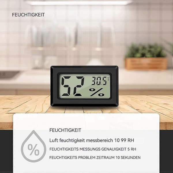 Mini Digital LCD Termometer Hygrometer Temperatur Luftfuktighet -50~70℃ 10%~99% Relativ Luftfuktighet Portabel Termometer Termo-Hygrometer Indikator