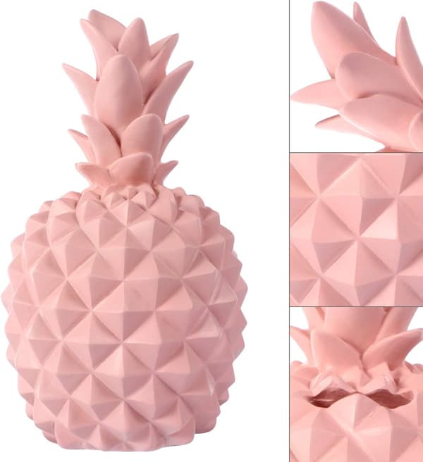 Rosa spargris i form av en ananas i harts