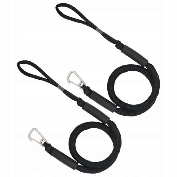 Båt Bungee Docklina Förtöjningsrep Svart 2st
