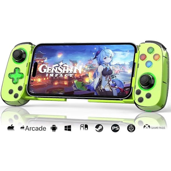 Trådlös spelkontroll för mobiltelefon Android iOS för PS4 Switch (Grön)